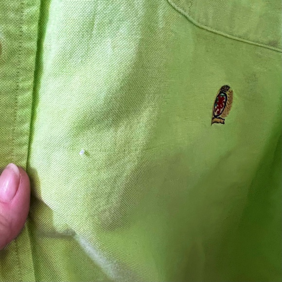 🍍Vintage Early 80’s Tommy Hilfiger Long Sleeve 
Button Down Sz. L Lime Green🍍 - Picture 10 of 10